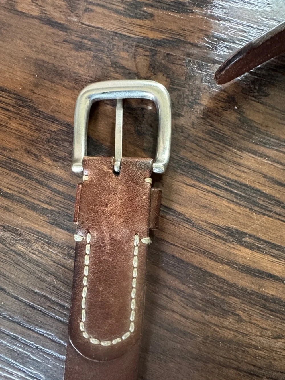 Columbia Brown Leather Men's Belt with Silver Buckle